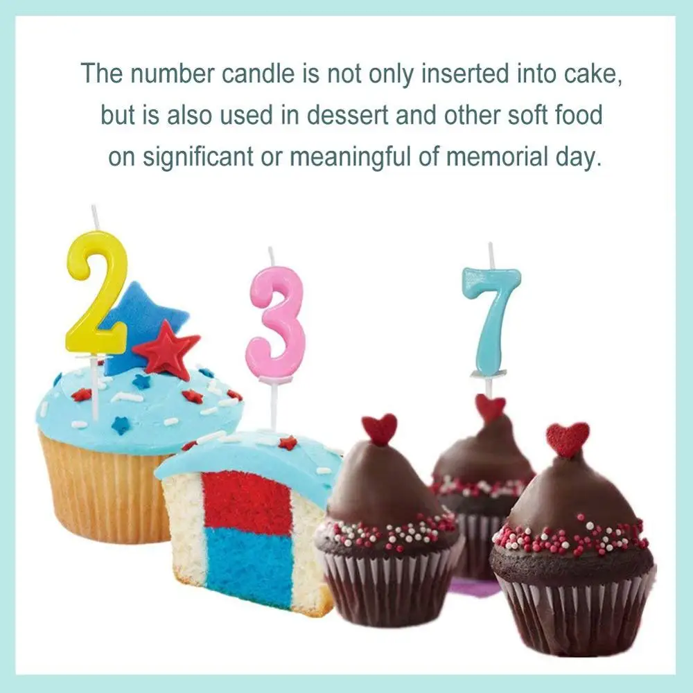 Unisex Birthday Number Candle with Plastic Base for Boys and Girls