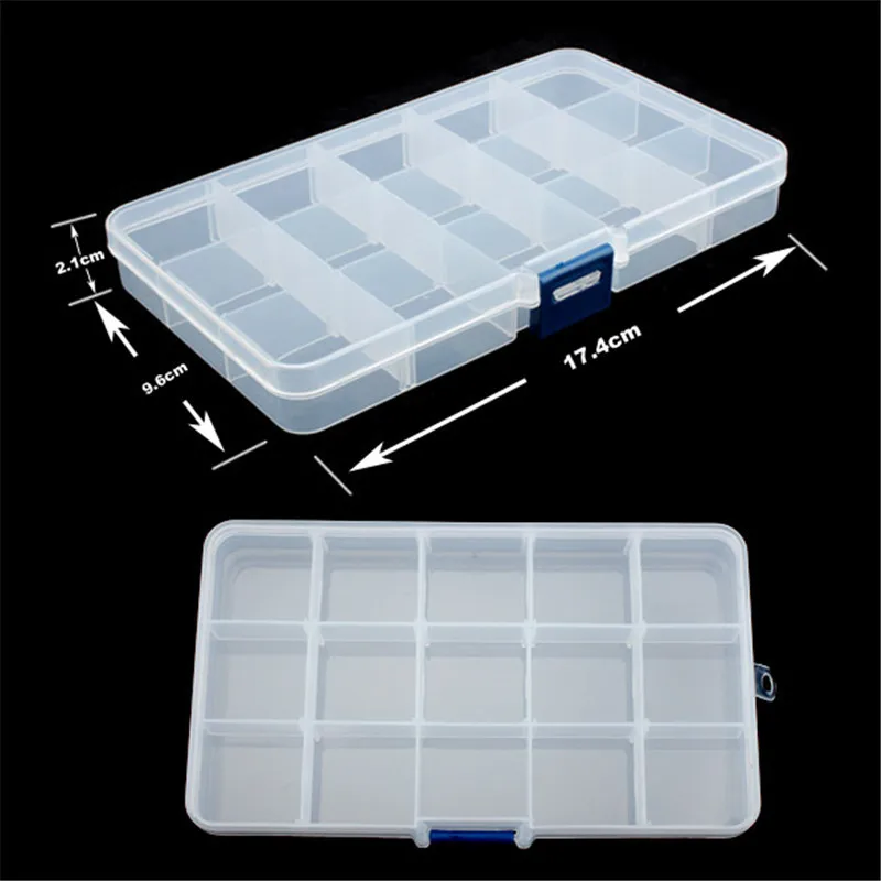 Mini 8 Grids Compartment Nail Art Rhinestone Gems Plastic Box Round Storage Box Case Jewelry Bead Makeup Clear Organizer