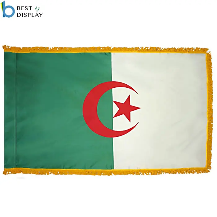 Nation Algeria Polyester Country Flag With Fringe