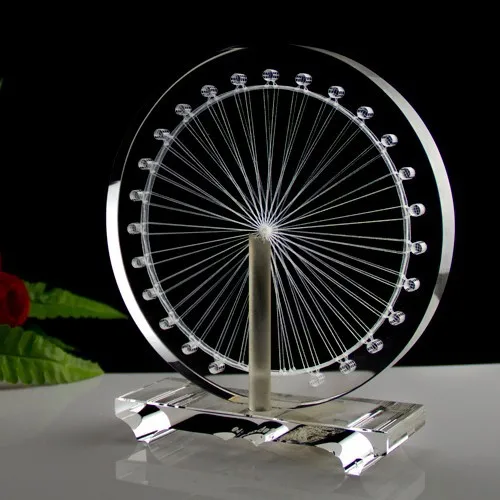 Wholesale customize ferris wheel 3d laser crystal trophy for Tourist Gifts