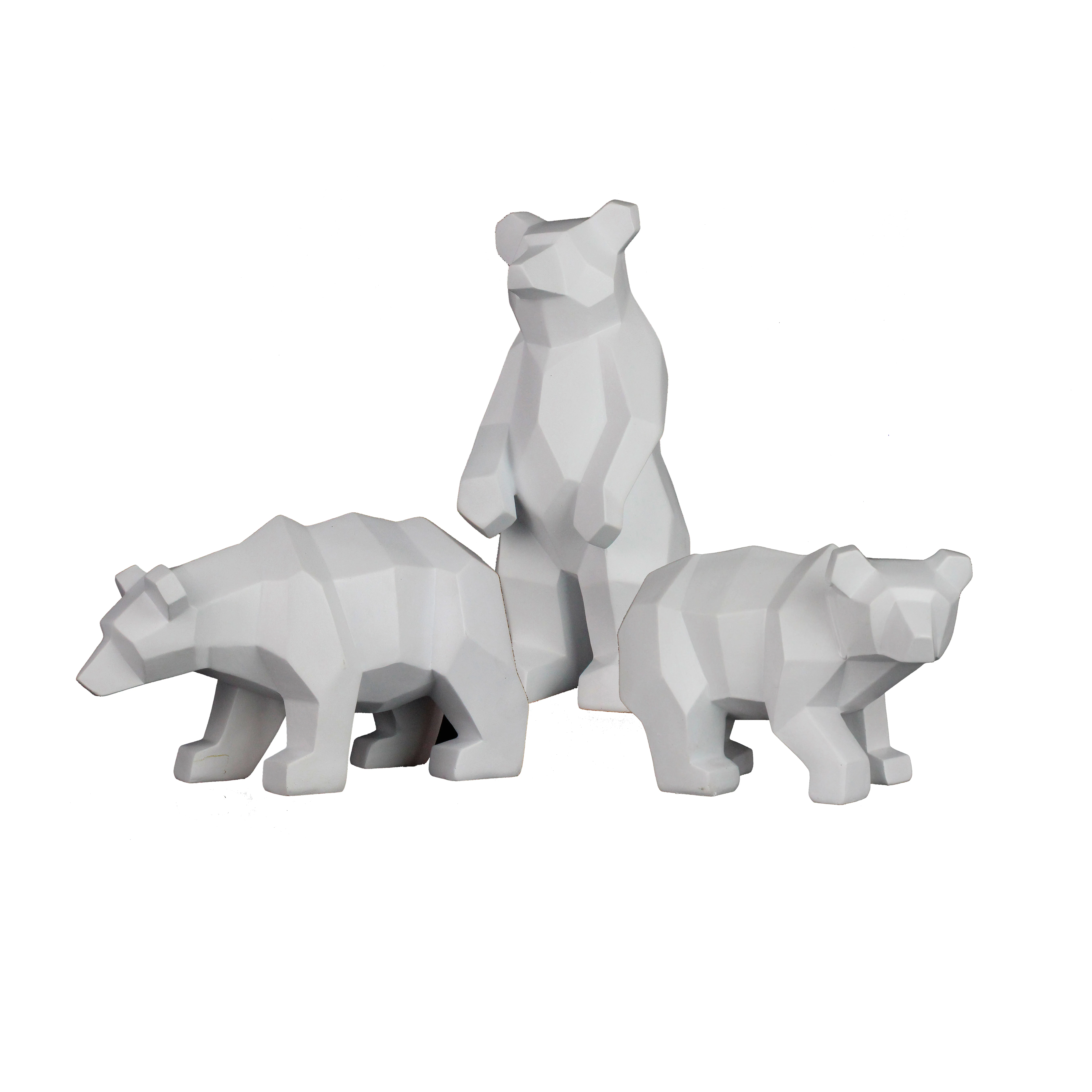 Nordic Style Resin White Animal Sculpture Polar Bear Statue Home Decor