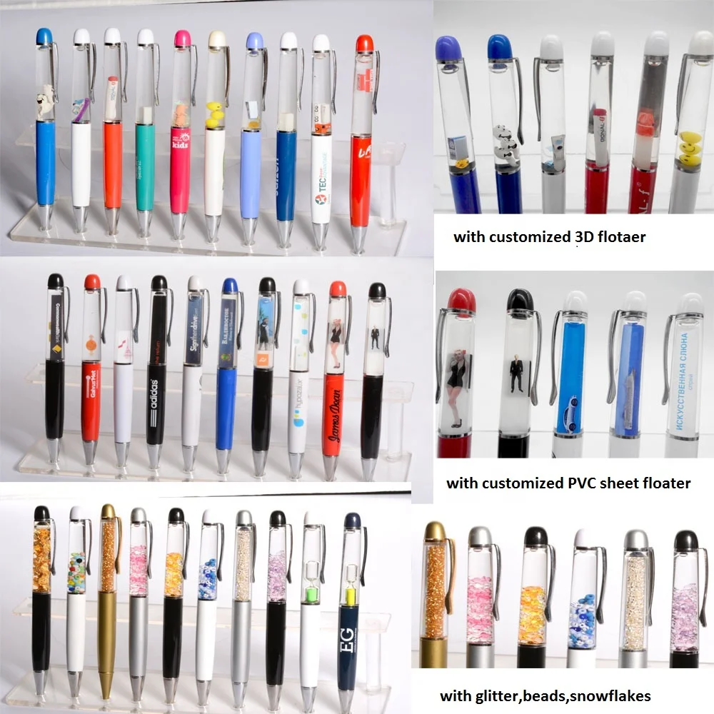 Wholesale Customizable 2D PVC Oil Liquid Floating Lamy Ballpoint