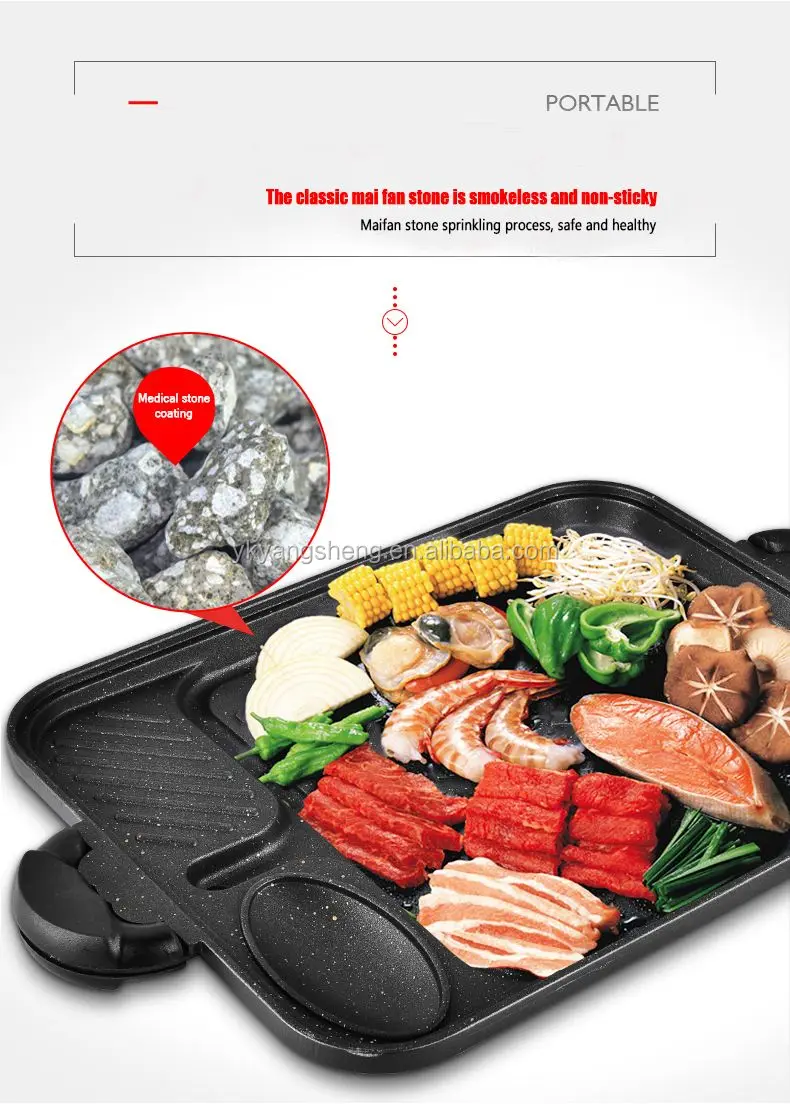 Queen Sense Korean BBQ Samgyeopsal Non-Stick All powerful Stovetop Grill Pan