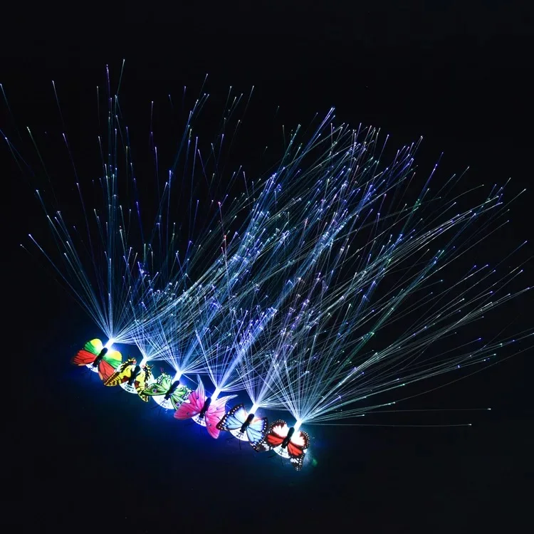 Мигающие волосы многоцветные светодиодные мигающие оплетка Бабочка дизайн украшения для