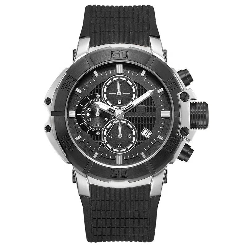 2018  Luxury Mens Sports Digital Watch Stainless Steel Back Multifunction Watch with Water Resistant