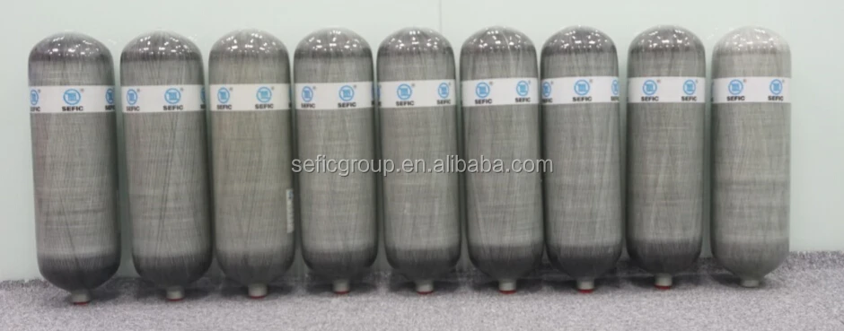 Composite Cylinder Tank Oxygen Respirator with Valve 3litre 6.8litre 9litre High Pressure Carbon Fiber Carbon Fiber/ Aluminum