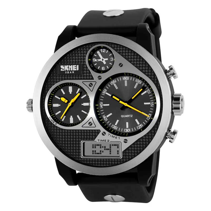 Su geçirmez dijital saat büyük yüz stil saatler Skmei 1033