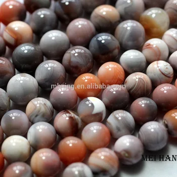 Natural mineral 6mm pink Botswana Agate semi-precious stone loose gemstone beads for jewelry making bracelet