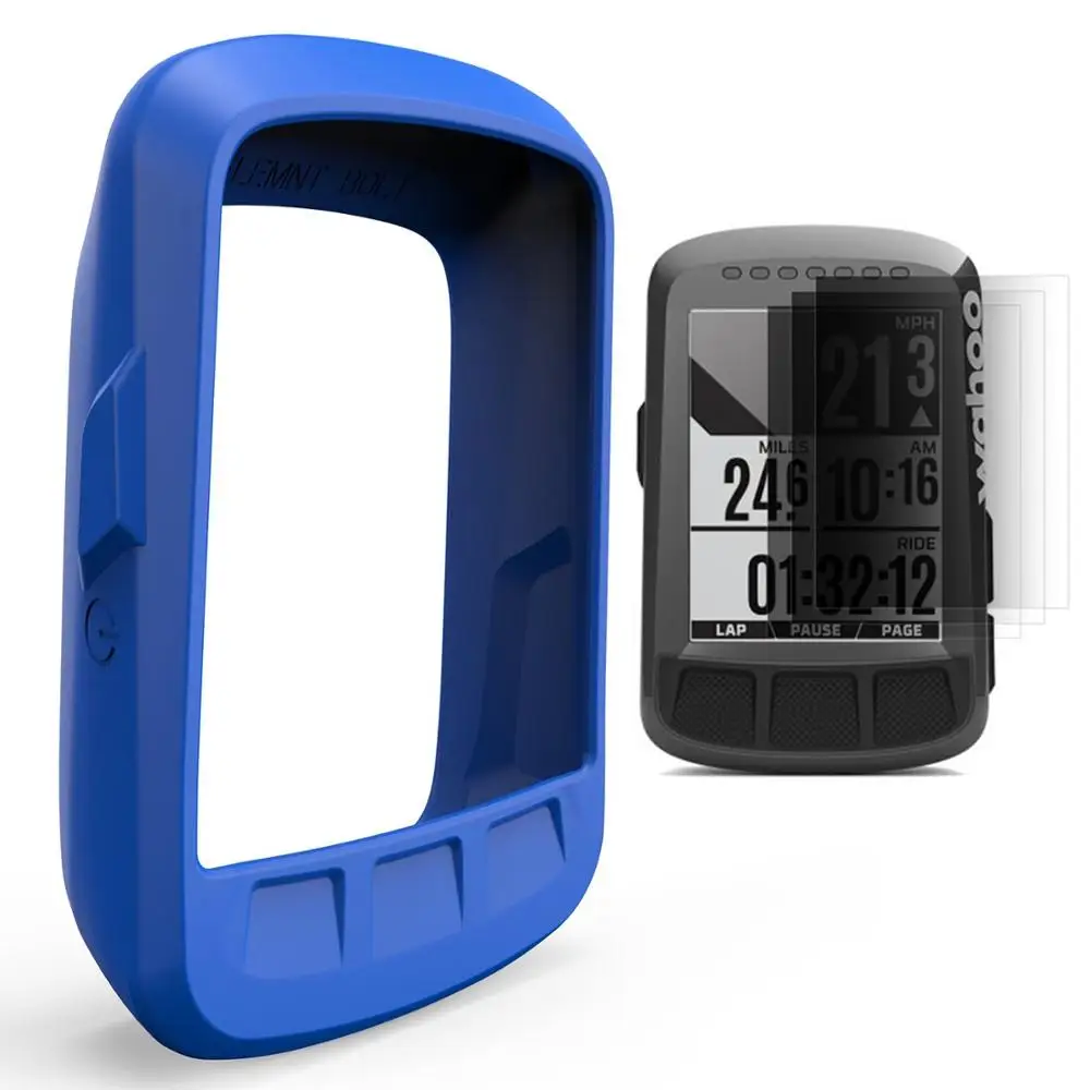 Wahoo Bolt GPS Bike Computer Screen Protector Silicone Gel Skin Case with Rubber Charm Covers the Entire Screen