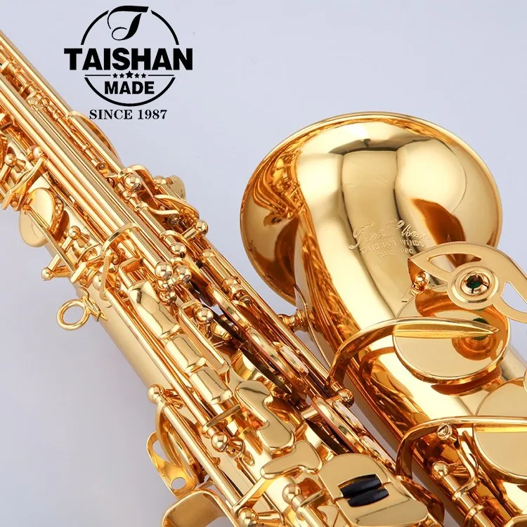 Gold Lacquer Alto Saxophone with Custom Logo & Hand