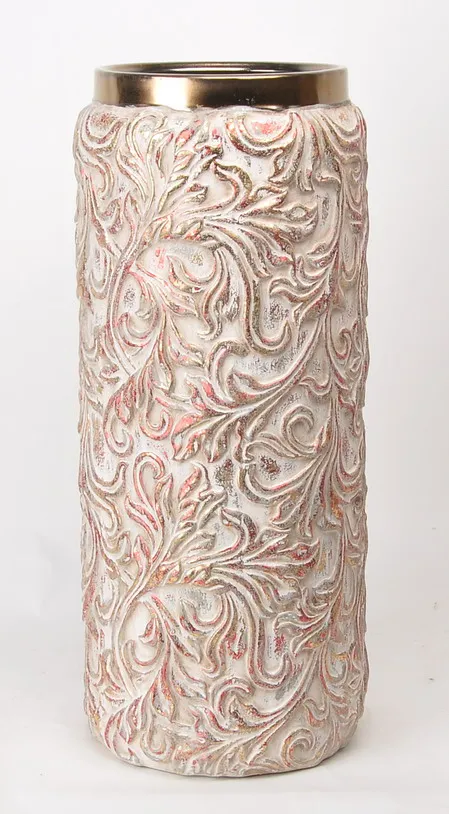 Chaozhou Factory Great Quality Bronze Color Luxury Cylinder Shape Antique Chinese Porcelain Vase with Gold Rim