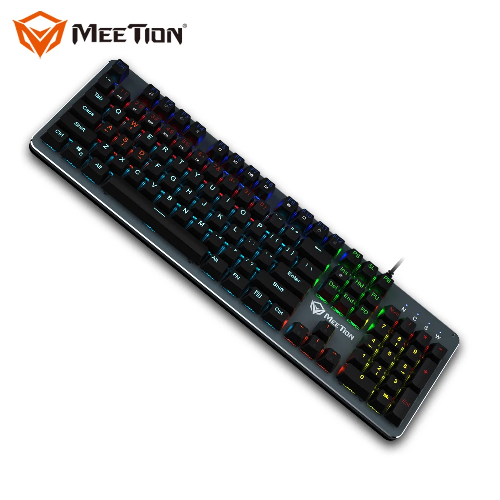 MeeTion MK007 Ergonomic Macro Led Backlit Light Customizable Metal Pc Computer Rgb Gamer Gaming Mechanical Keyboard