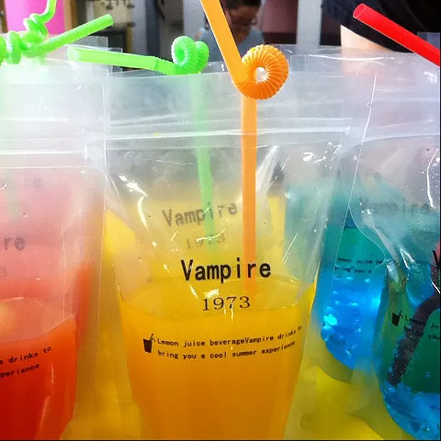 High Quality Clear Stand up Zipper Pouch Drink Bag for Juice Ziplock Plastic PE Tea Bag Packaging Customized Gravure Printing
