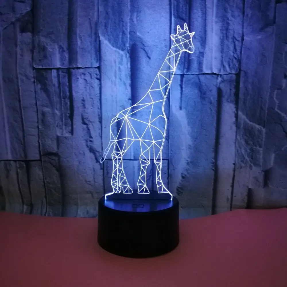 长颈鹿3d小夜灯触摸遥控创意礼品3d台灯用于生日礼物bedsidenovelty