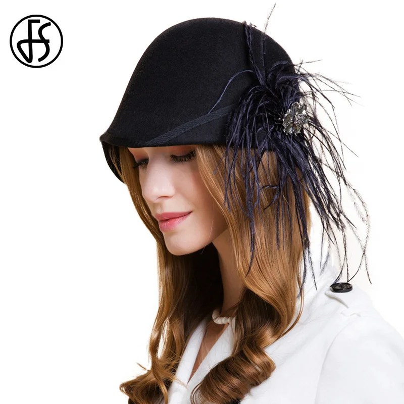2019 Black Vintage Wide Brim Fedora 100 
