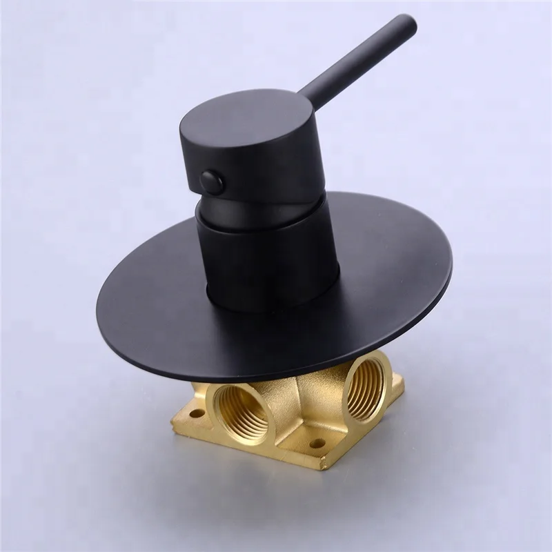 
Круглый смеситель для душа, смеситель из твердой латуни, регулирующий клапан, настенный смеситель, клапан, черный/хром/матовый золотой 