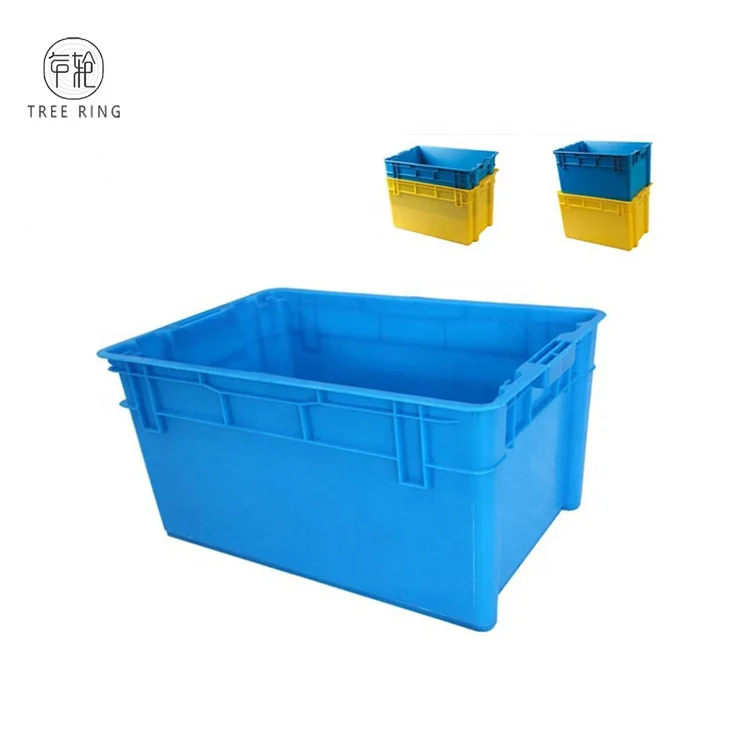 Uncollapsible Stack Nest Plastic Tote Rigid Fish Container for Water and Seafood Storage