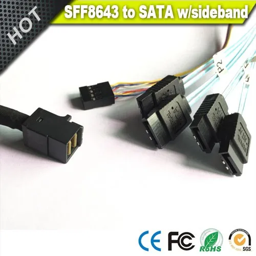 Vision Mini SAS SFF-8643からSATA7ピン、サイドバンドSGPIO