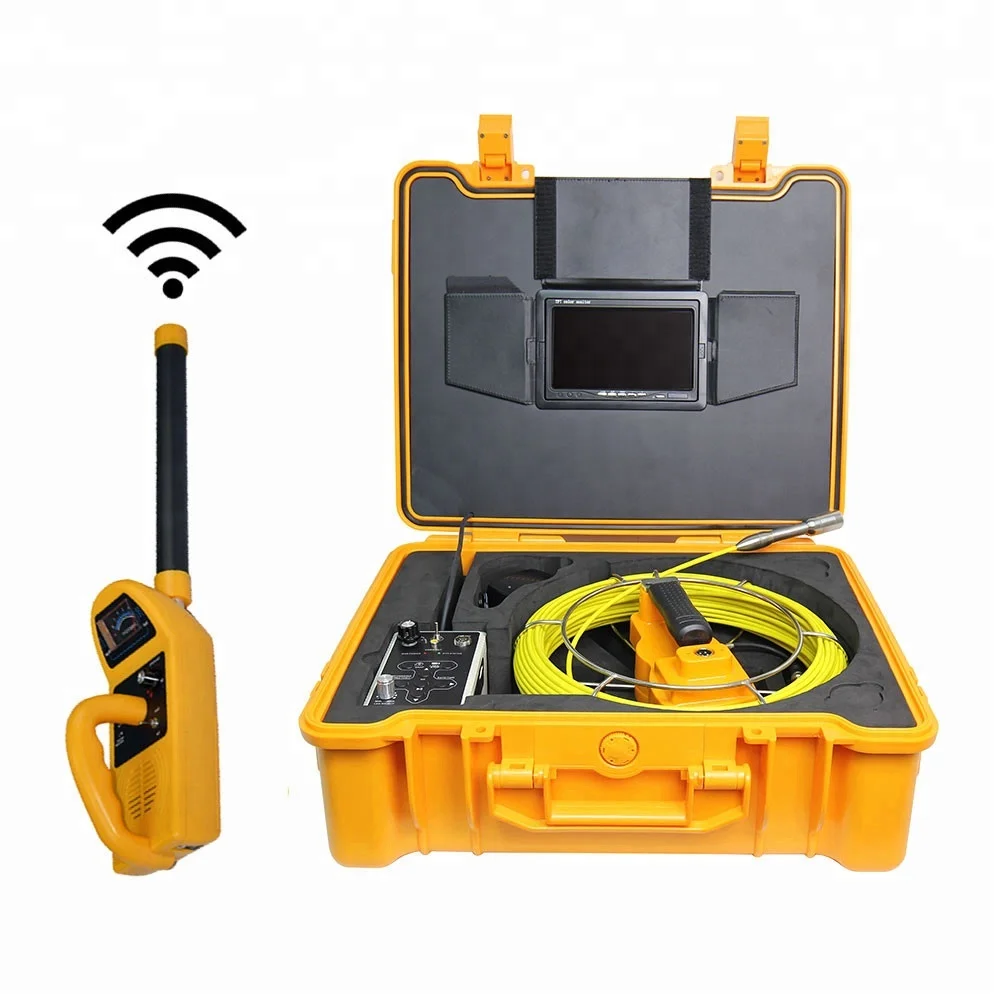 200m fiberglass push rod cable inspection camera for sewer drain pipe.jpg