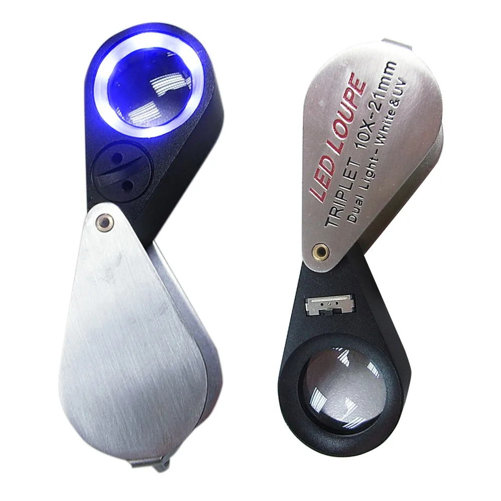 Loupe LED 10x Sur Pied Pliable - Pour Bijoutiers, Horlogers Et Réparations Précises | Avec Éclairage Intégré