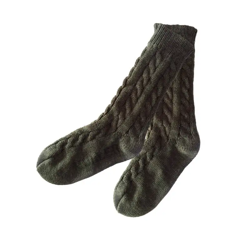 mens chunky knit slipper socks