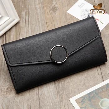 Source Long flat wallet with coin compartment new design ladies fancy hand purse  wallets on m.