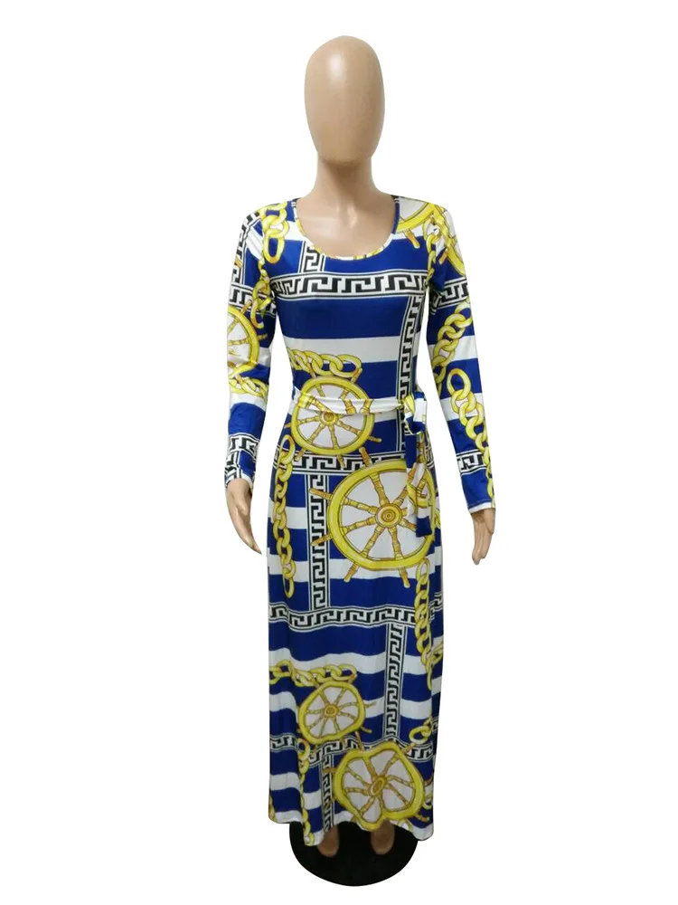 New African Casual Long Sleeve Bodycon Dashiki Dress Designs