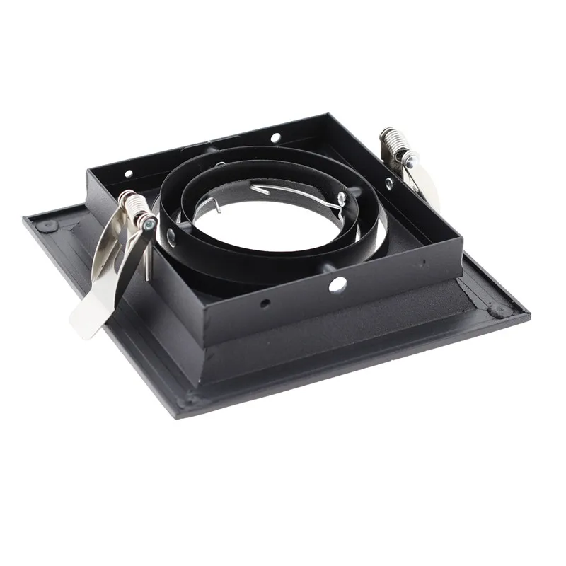 MR16 GU10 Bulb Recessed Light Fixture Trim Rings White Square Downlight Frame