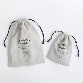 6oz soft Calico muslin Cotton Cloth Drawstring Bag with custom logo