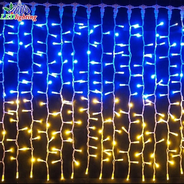 Outdoor Connectable LED Waterfall Light String Set Curtain Fairy Lights 220V 90 IP65 Decoration Rope Ramadan Non Woven 20 Pcs
