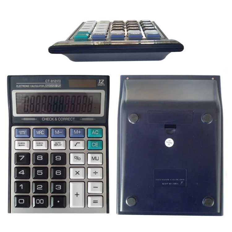 CT-912VII Check & Correct Function Giant Calculator Premium Desktop Model