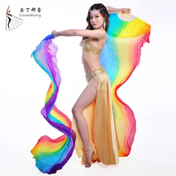 Chinese Rainbow Belly Dance Long Silk Fan Veil Party Stage Hand Fan - Buy  Chinese Silk Fan,Fan Veil,Chinese Silk Belly Dance Fan Veils Product on  Alibaba.com