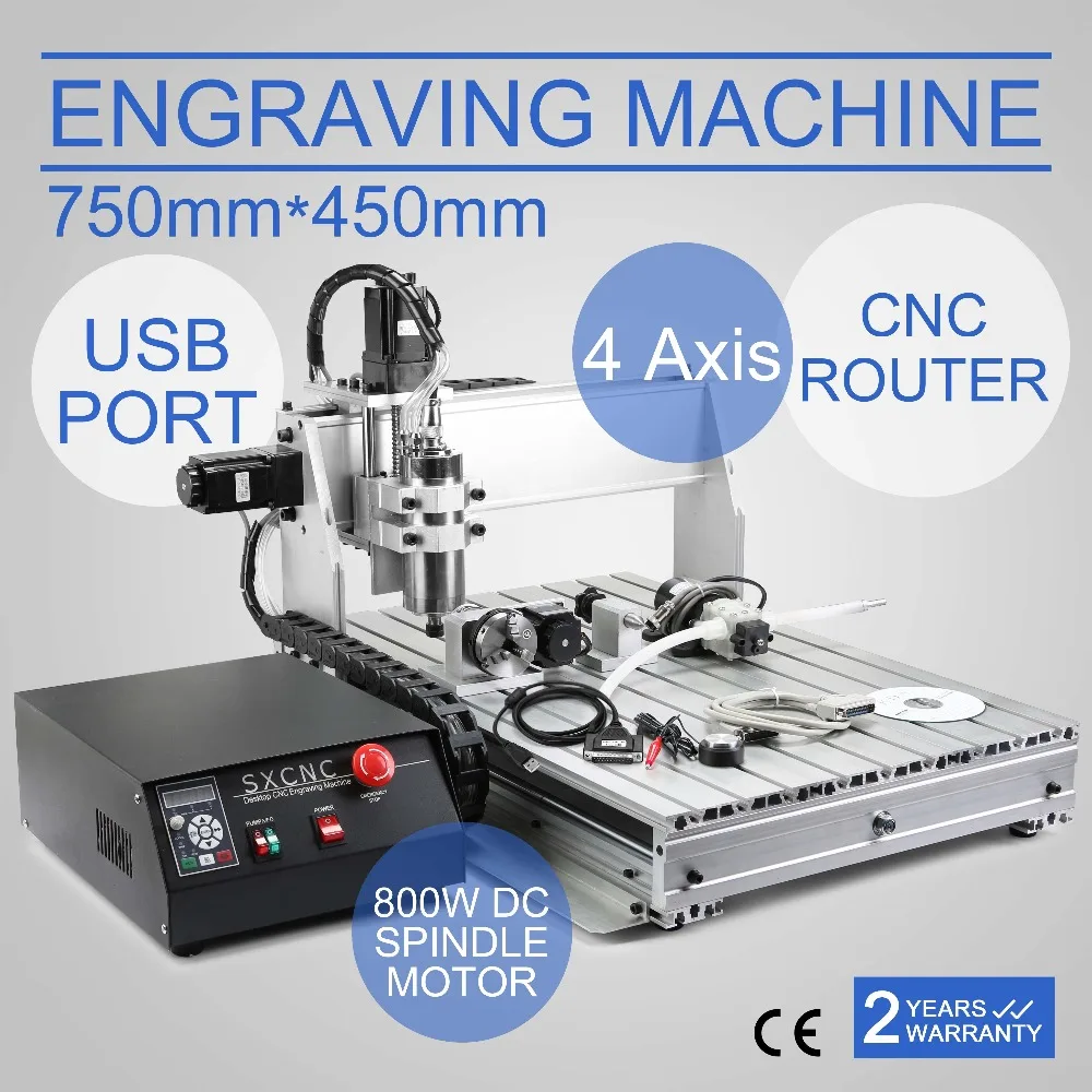 CNC Router 6040Z 2 Axis Wood Engraving Machine - 800W Spindle
