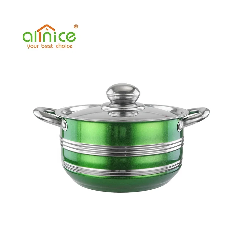 5pcs Stainless Steel 410 Cookware Colorful Stock Pot Set with Lids