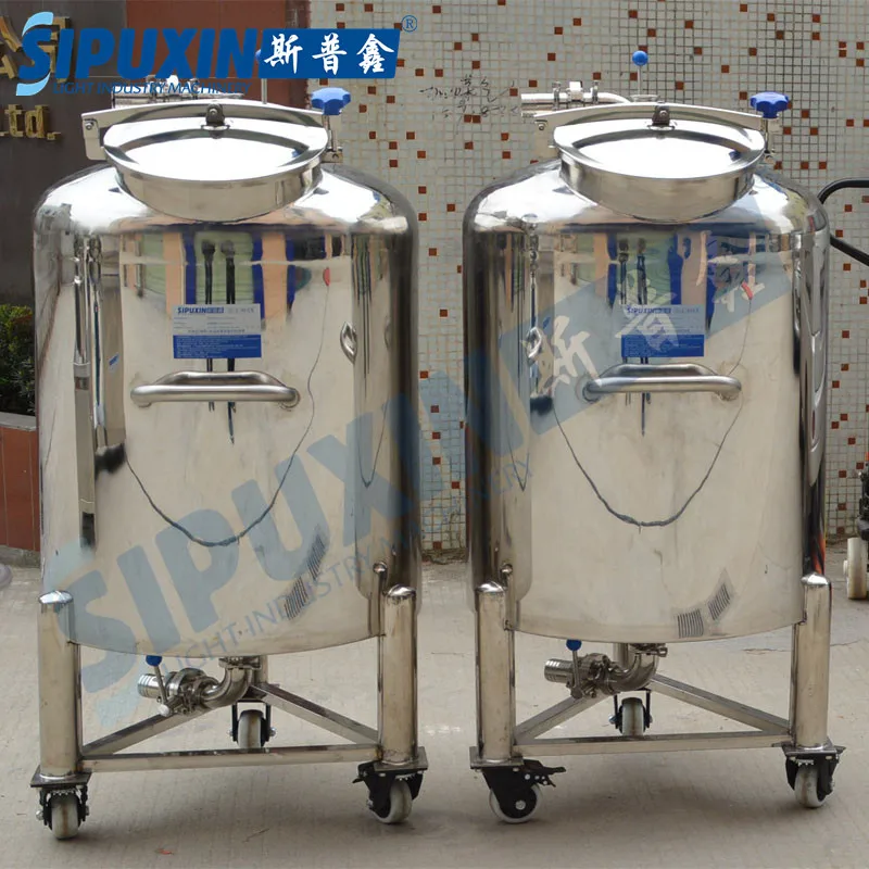 Stainless Steel Liquid CO2 Storage Tank 100L-2000L Capacity Carbon Steel with Motor and Manhole for Liquid Nitrogen Storage