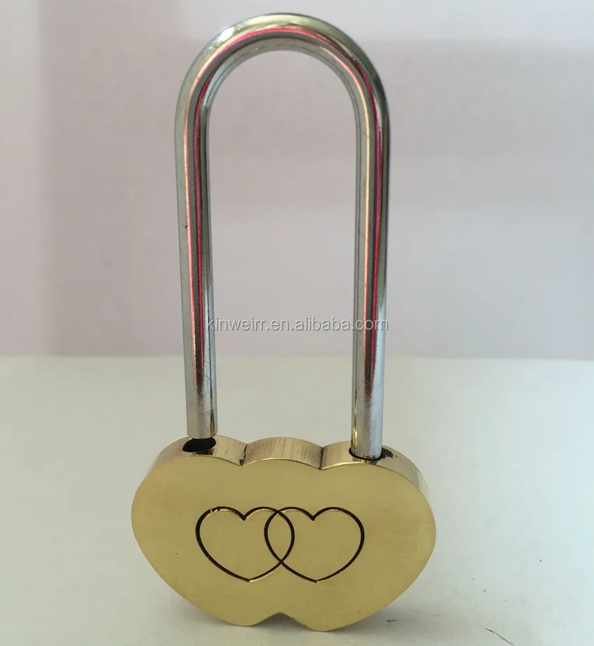 
 Самый дешевый замок с двойным сердцем и выгравированным сердцем  