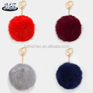 Fashion Bag Pendant Accessories Cord Faux Fur Pom Pom