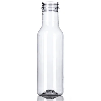 12oz Clear Glass Ring Neck Dressing & Sauce Bottles (Cap Not Included) - 12/Case, Clear Type III 38-400