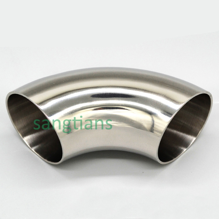 
 Колено из нержавеющей стали 316L пищевого класса 90 градусов со сварными концами, сварные концы  