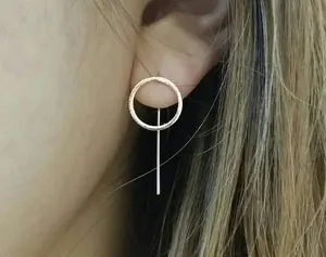 Wholesale American and European Styles Trendy 925 Sterling Silver Pendant Jewelry Fashion 925 Sterling Siver Circle Bar Earrings