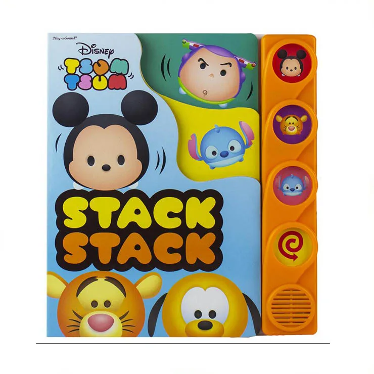 Factory Custom 4-Button English Activity Book for Kids Cartoon Figure Book Sound Printed Offset Hard Cover Made Cardboard Paper