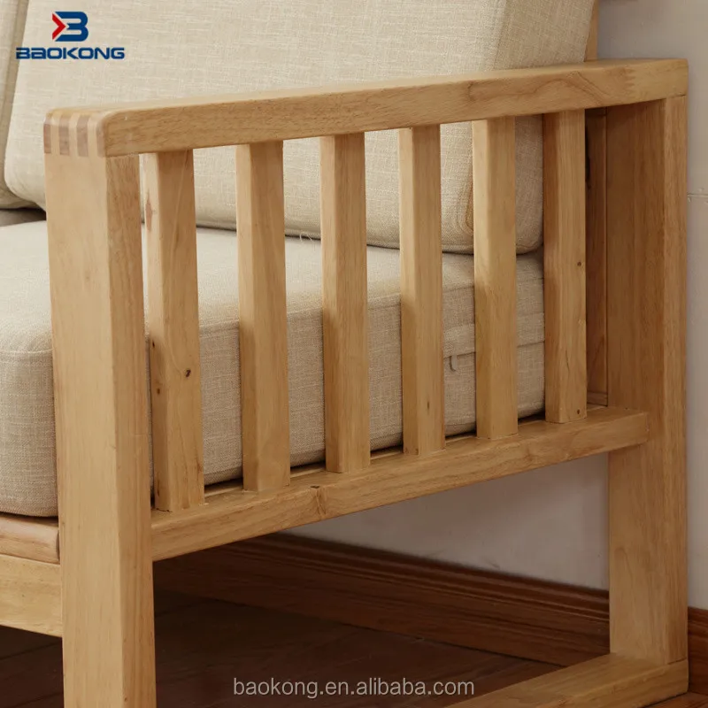 Solid Wood Frame Fabric Sofa Set Modern Living Room Furniture