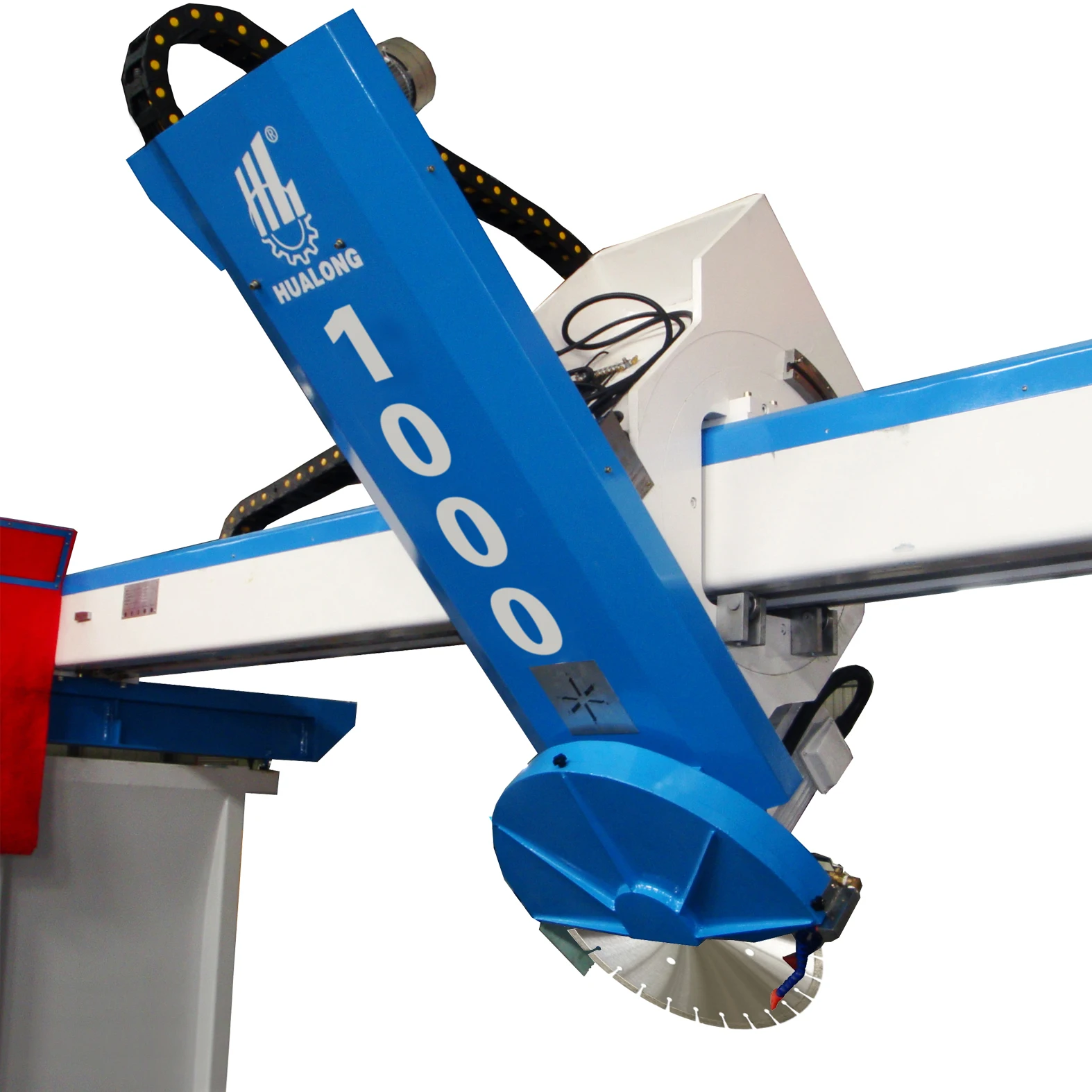 HUALONG Stone Machinery HLSQ-1000 Automatic Bridge Saw 45 Degree Cutting Machine for Granite Marble Basalt Slab Chamfering