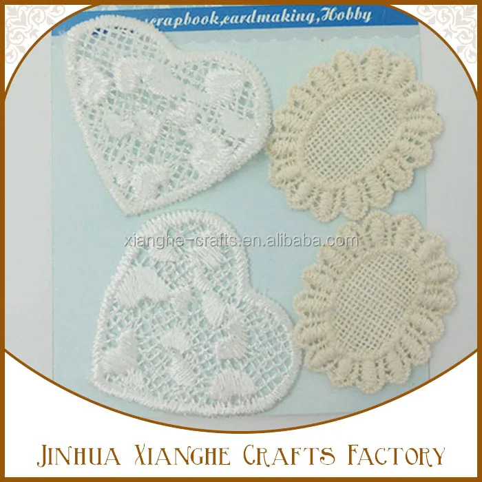 Сделай Сам вязание крючком в форме сердца кружево doily белый хлопок для украшения