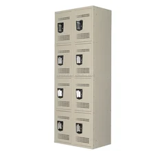 Steel Locker 8 Door Galvanized Steel Storage Cabinet With Lock Box