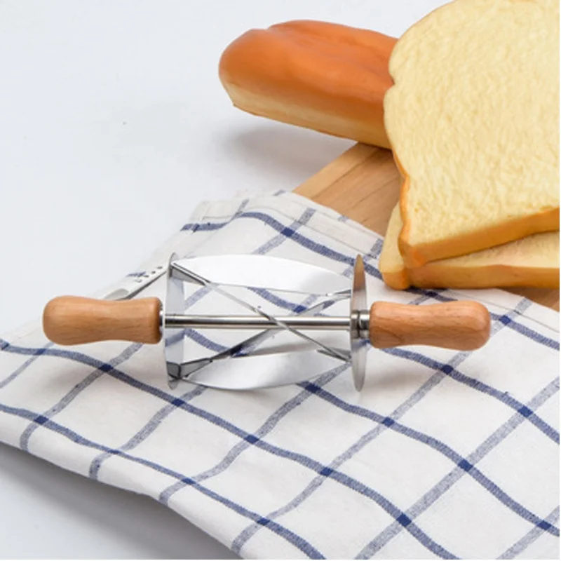 Plastic Handle Potable Kitchen Croissant Bread Sliced Rolling Pin Baking Pastry
