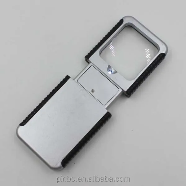 Телескопическая карманная светодиодная Лупа в форме ящика с подсветкой