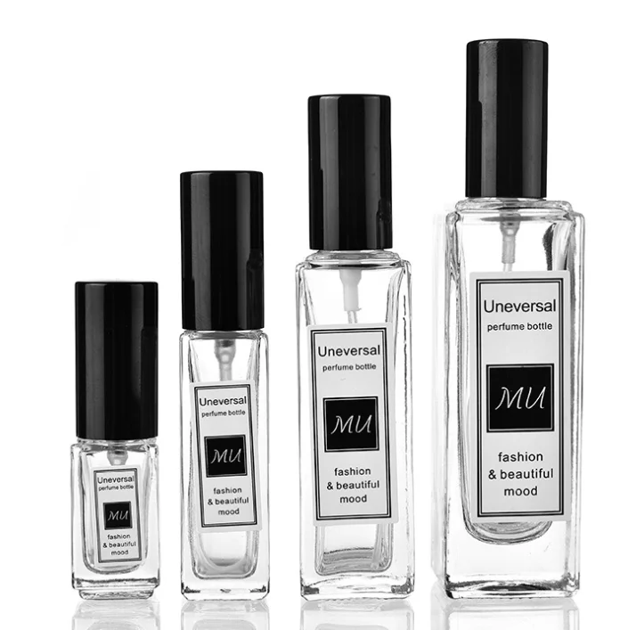 Luxury Mini Glass Perfume & Cosmetic Bottle 30ml 50ml 100ml & 10ml Spray Bottles with Screen Printing for Packaging