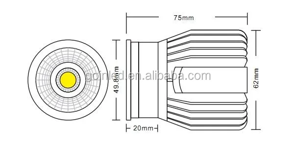 
Диммируемый светодиодный потолочный Точечный светильник 12 Вт cob для замены 70 Вт mr16 Gu10 
