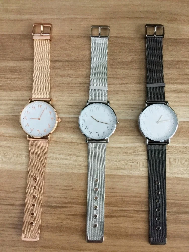 Support Customized Odm Oem Anti Clockwise Arabic Numerals Dial Wrist Watch Fashion Designer Brands Quartz Watches